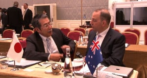 President of the Tokyo Diamond Exchange Michio Iwasaki and President of the Diamond Dealers Club of Australia Rami Baron