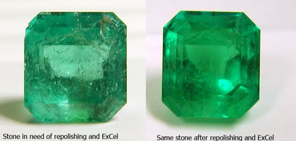 Gemstone treatment before and after